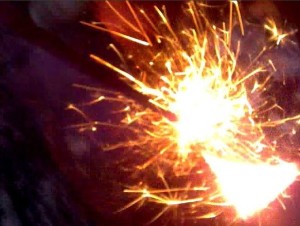 The washing machine is sparking