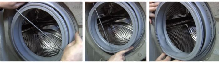 How to put a cuff on a washing machine drum