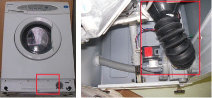 Drain pipe of the washing machine tank