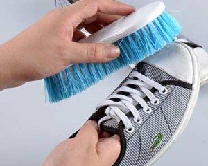 Washing sneakers by hand