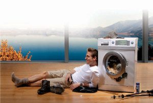 The washing machine broke down