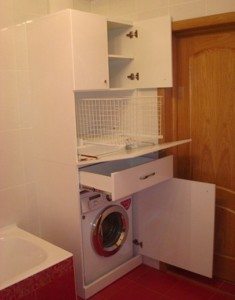 Cabinet with a washing machine