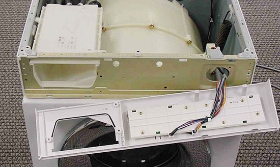 control panel in a washing machine