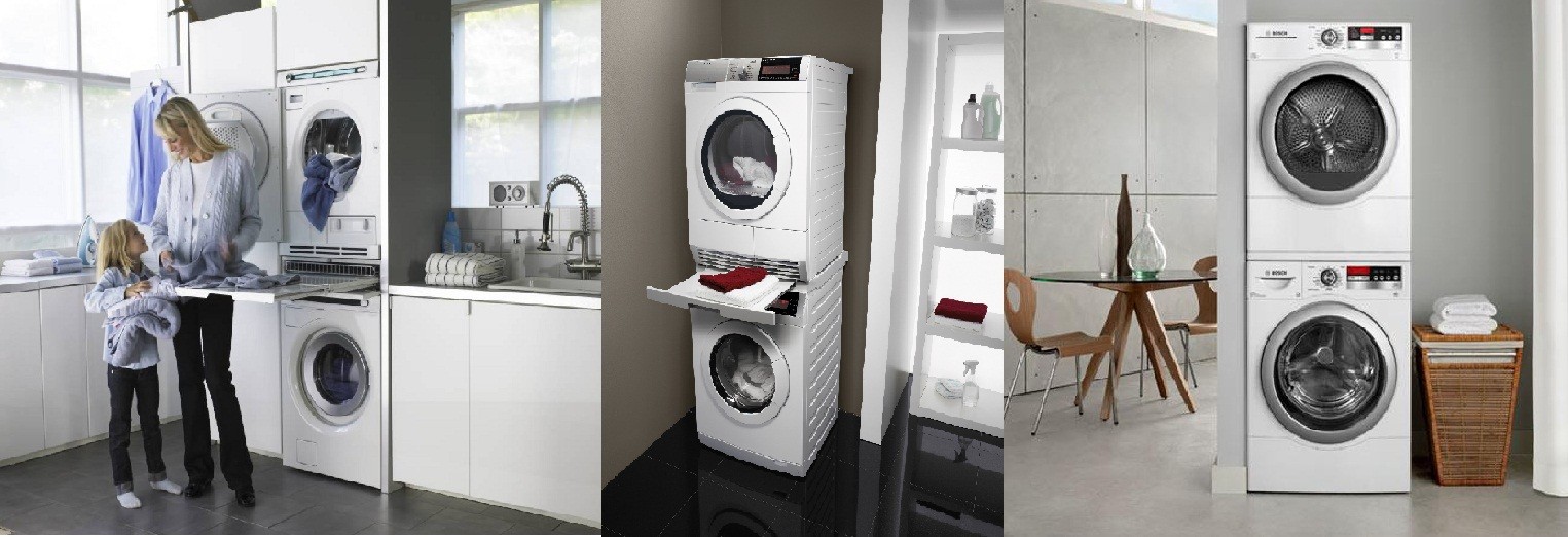 front-loading washing machine in the interior