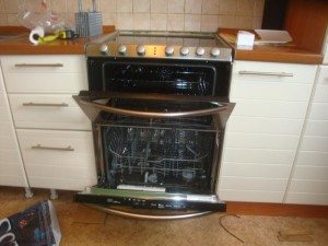 dishwasher with stove