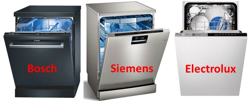 Bosch, Siemens and Electrolux dishwashers