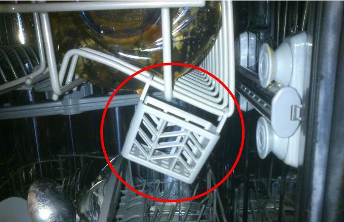 tablet basket in the dishwasher