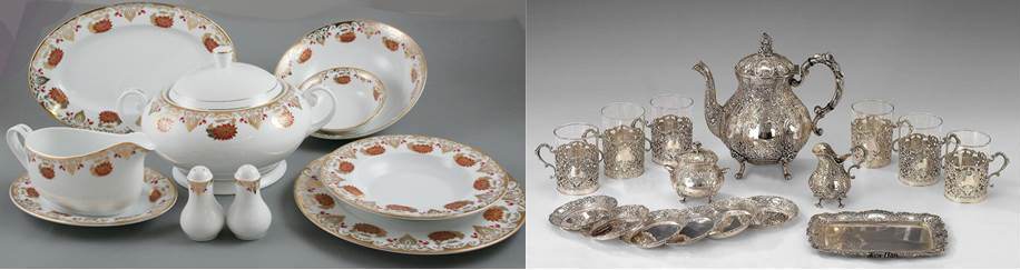 porcelain and silverware