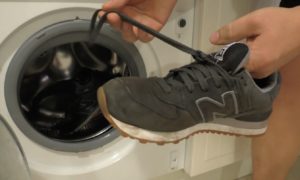 washing sneakers in a machine