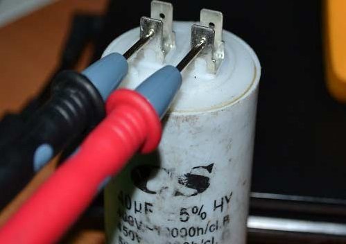 We check the capacitor