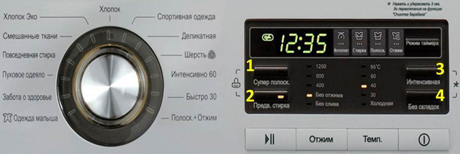 LG control panel