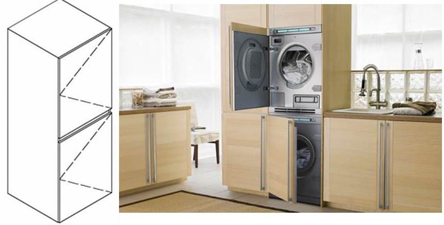 armari de dos pisos per a una rentadora