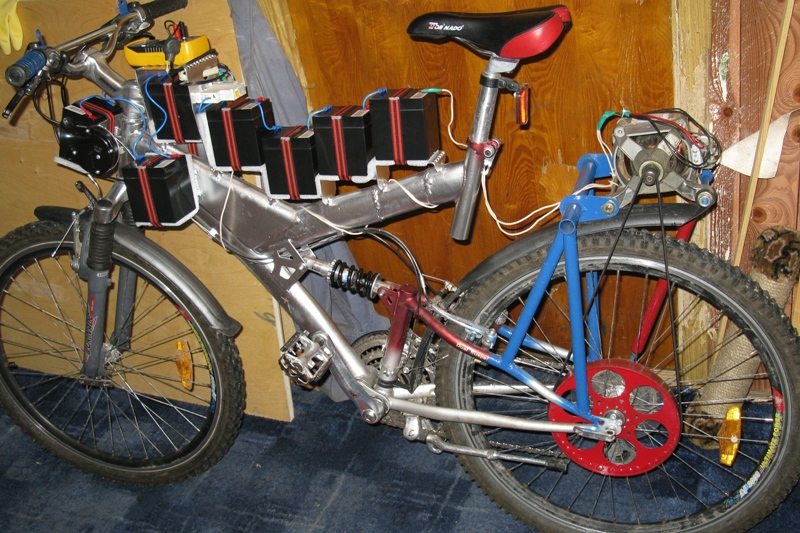 batteries on a bicycle