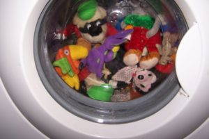 washing toys in a machine