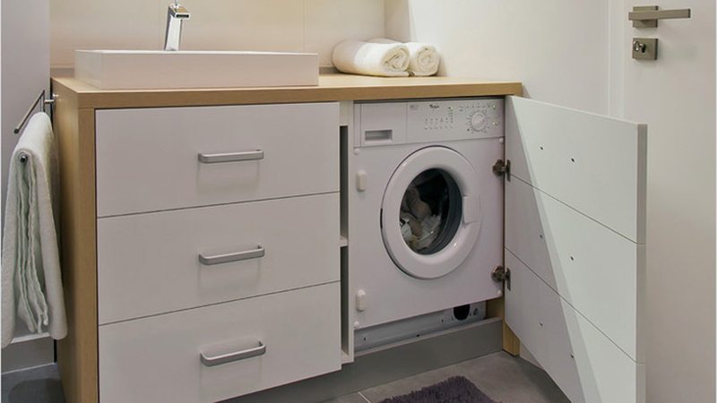 countertop above a small machine