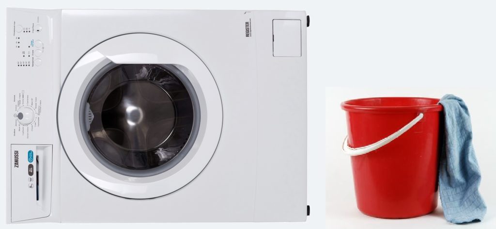 we put the washing machine on its side