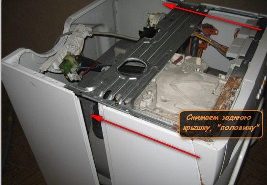 the washing machine body can be disassembled into two halves