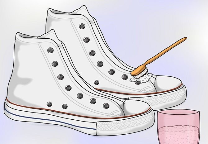 cleaning sneakers with tooth powder