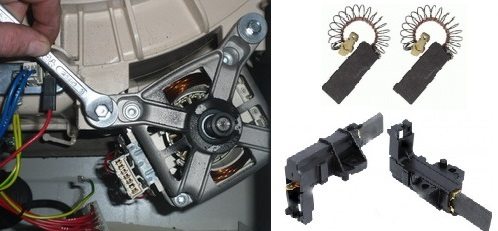 Replacing the brushes on a washing machine's commutator motor