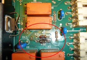 the electronic module burned out