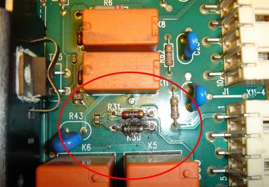 the electronic module burned out