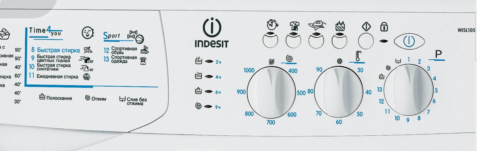 Indesit WISL 105 control panel