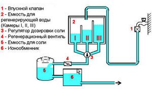 diagram of enrichment of ion exchanger with salt water