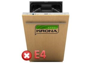 Код за грешка E4 в съдомиялна машина Krona