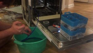 draining water from the dishwasher