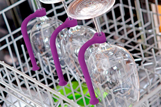 glass holders in the dishwasher