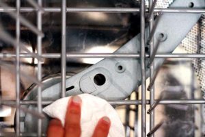 cleaning the dishwasher