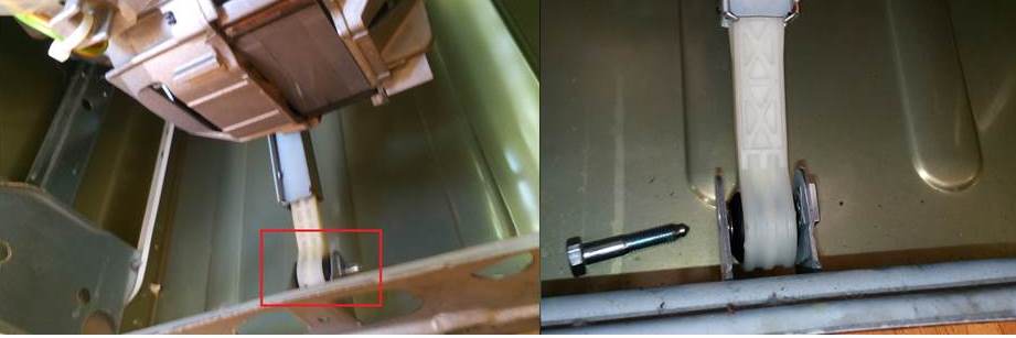 fastening the shock absorber to the body