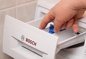 Where to put detergent in a Bosch washing machine