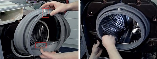 Replacing the cuff on the LG_14 washing machine