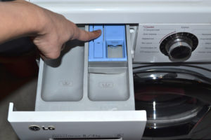 The detergent drawer in my LG washing machine is leaking.