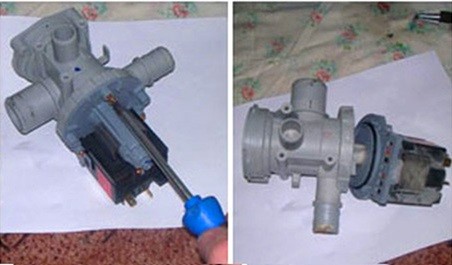 Checking the pump and snail of an Indesit washing machine