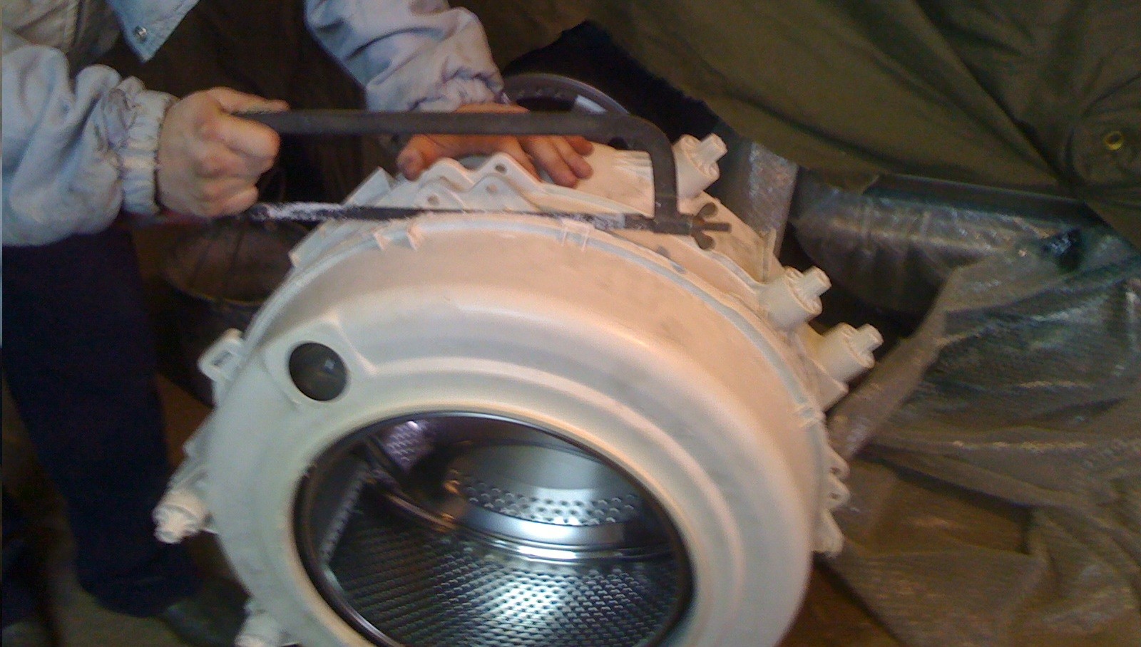 cutting apart the Candy car's tank