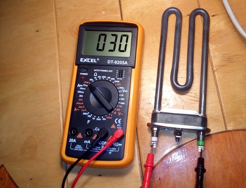 Let's check the heating element with a multimeter