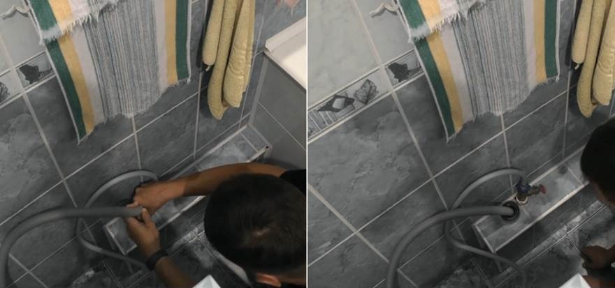 Direct connection to the sewer pipe