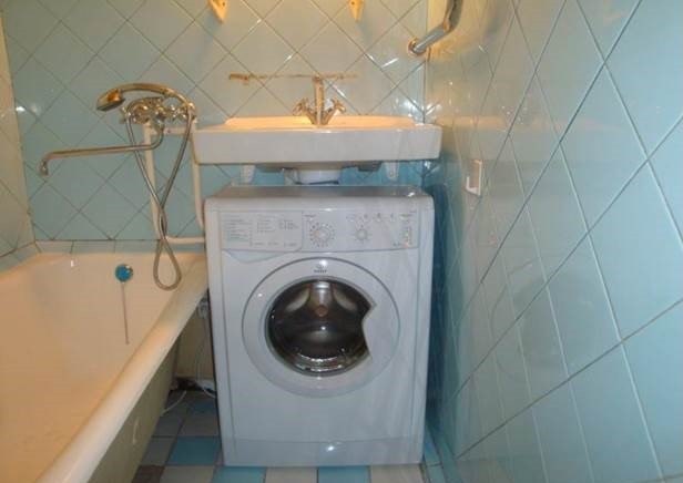 option for installing a washing machine in a bathroom