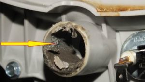 blockage in the drainage system