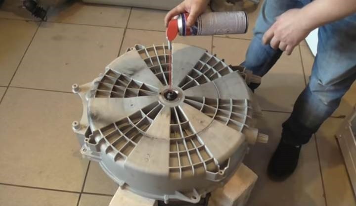 lubricate the stuck part with WD-40