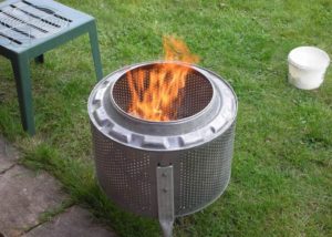 A washing machine drum can be turned into a barbecue