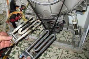 The heating element of the washing machine broke