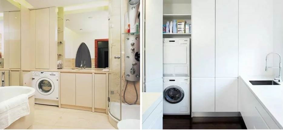 installing a washing machine in a combined bathroom