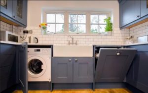 Как да скрием пералня в кухнята?