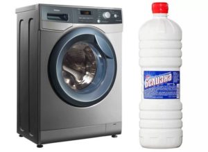 Cleaning a washing machine with bleach