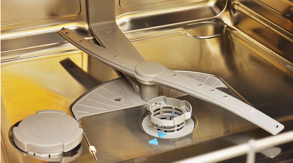 The spray arms in the dishwasher are not spinning.