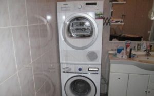 installation of a drying machine in a column