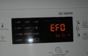 Грешка в EFO на пералня Electrolux